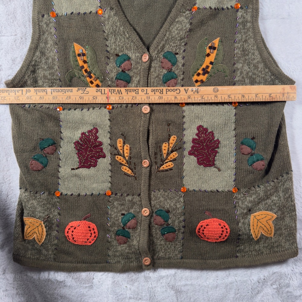 Bobbie Brooks Vintage Fall Patchwork Sweater Vest… - image 6